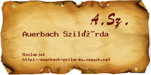 Auerbach Szilárda névjegykártya